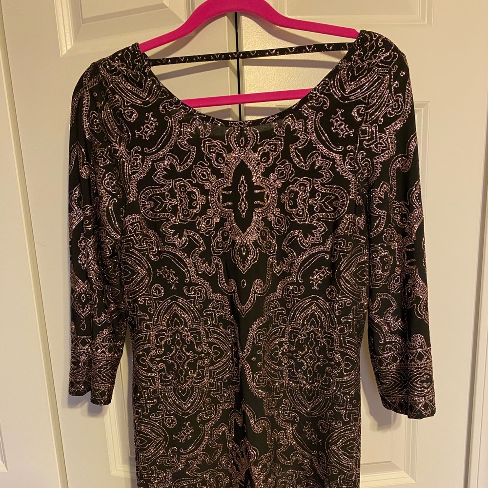 Black Gold glitter Special occasion dress.